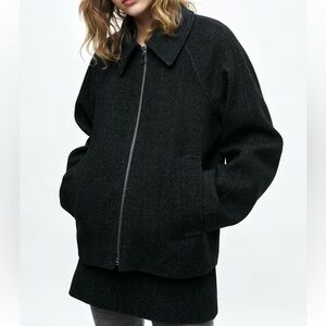 ZIPPERED WOOL BLEND JACKET ZW COLLECTION